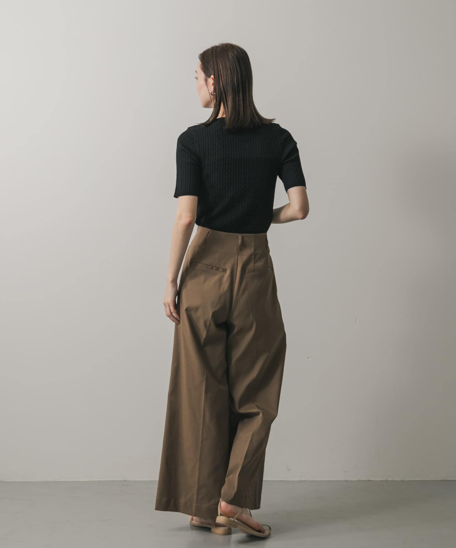 SENSE OF PLACE by URBAN RESEARCH「ヘンリーネックミニケーブルセーター(半袖)」|ニット・セーター|