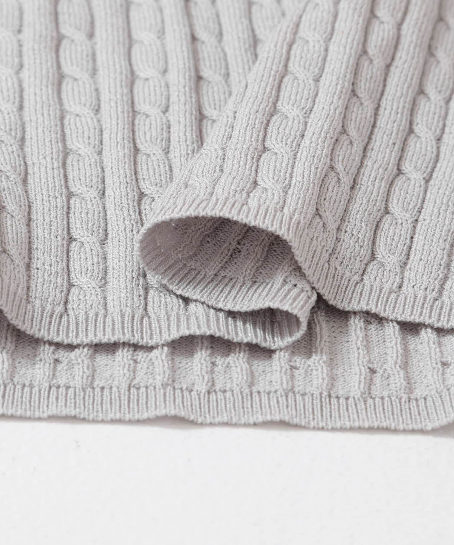 SENSE OF PLACE by URBAN RESEARCH「ヘンリーネックミニケーブルセーター(半袖)」|ニット・セーター|