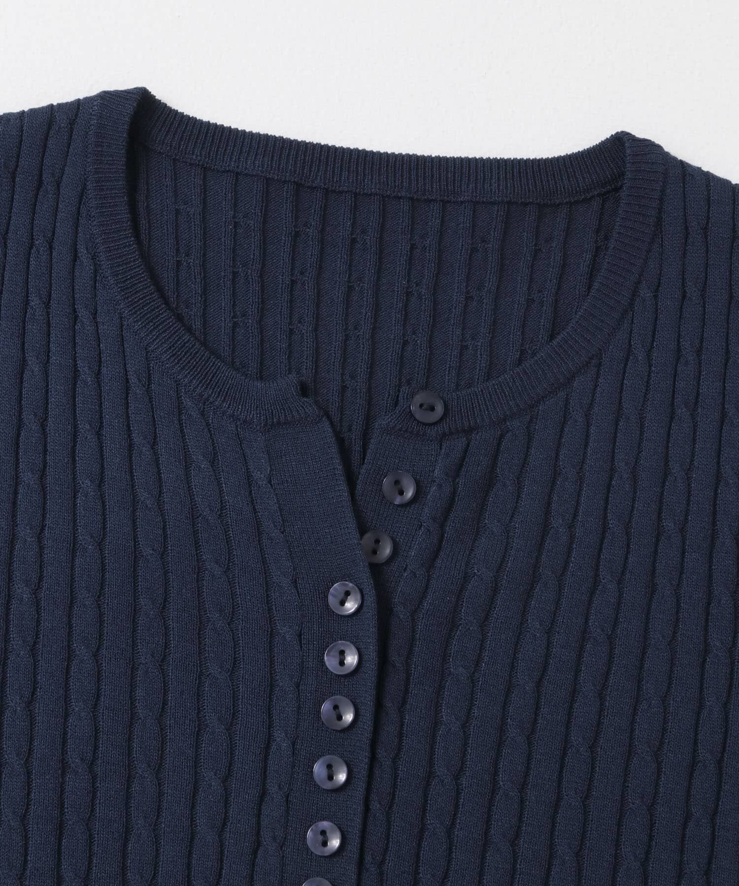 SENSE OF PLACE by URBAN RESEARCH「ヘンリーネックミニケーブルセーター(半袖)」|ニット・セーター|