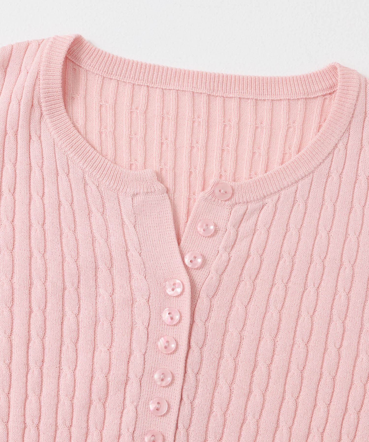 SENSE OF PLACE by URBAN RESEARCH「ヘンリーネックミニケーブルセーター(半袖)」|ニット・セーター|