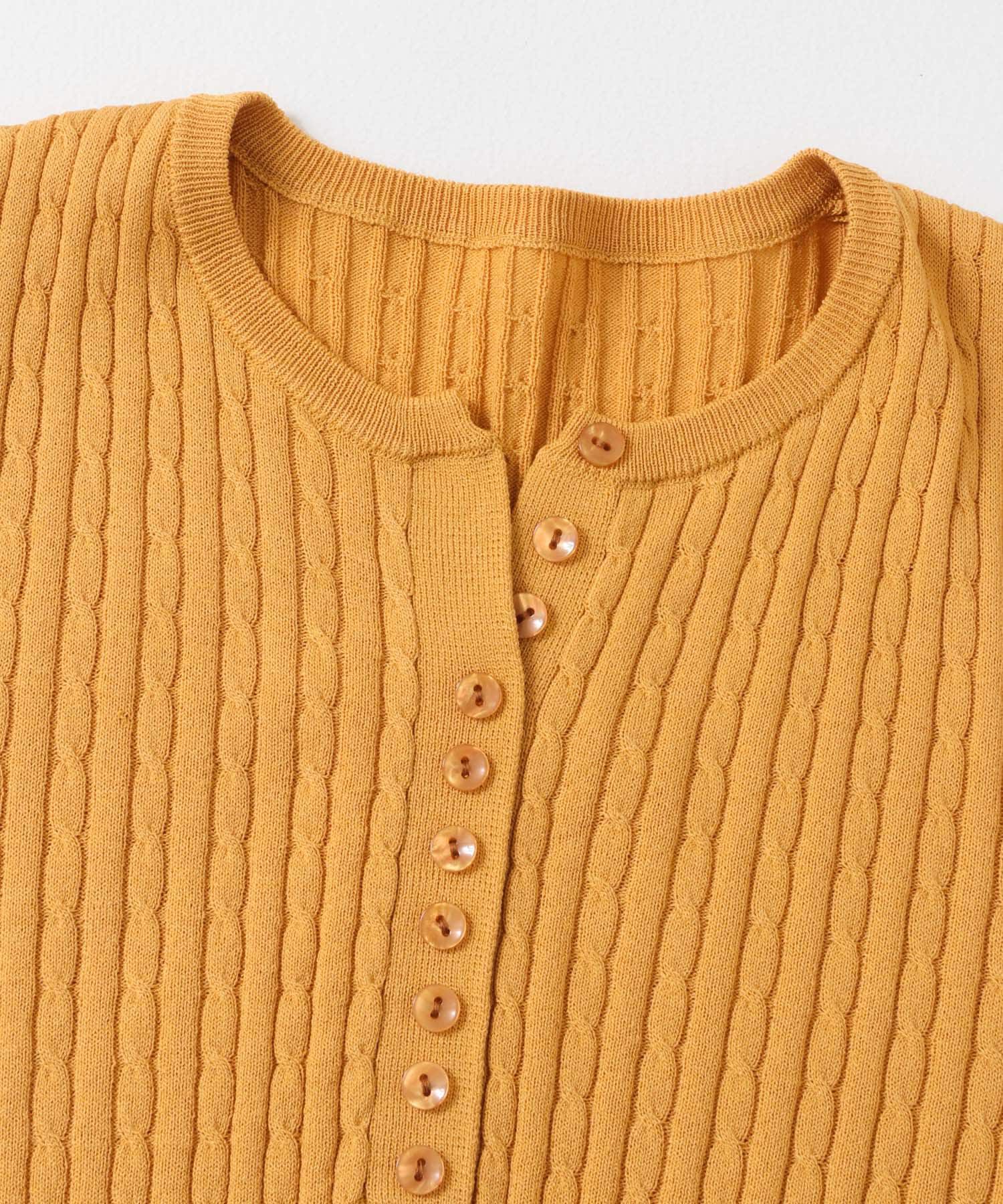 SENSE OF PLACE by URBAN RESEARCH「ヘンリーネックミニケーブルセーター(半袖)」|ニット・セーター|