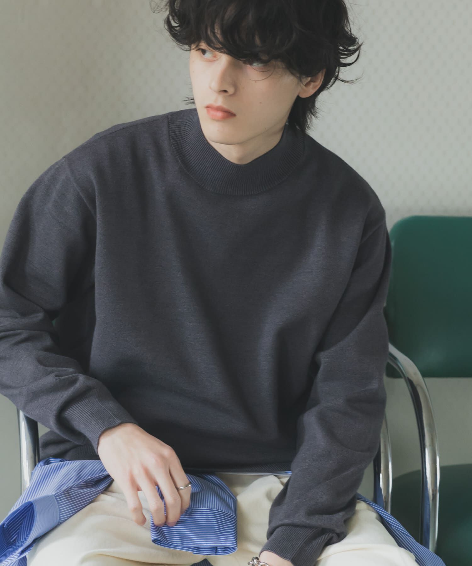 SENSE OF PLACE by URBAN RESEARCH「『一部WEB限定カラー』『洗濯可/毛玉防止』ストレッチモックネックニット」|ニット・セーター|