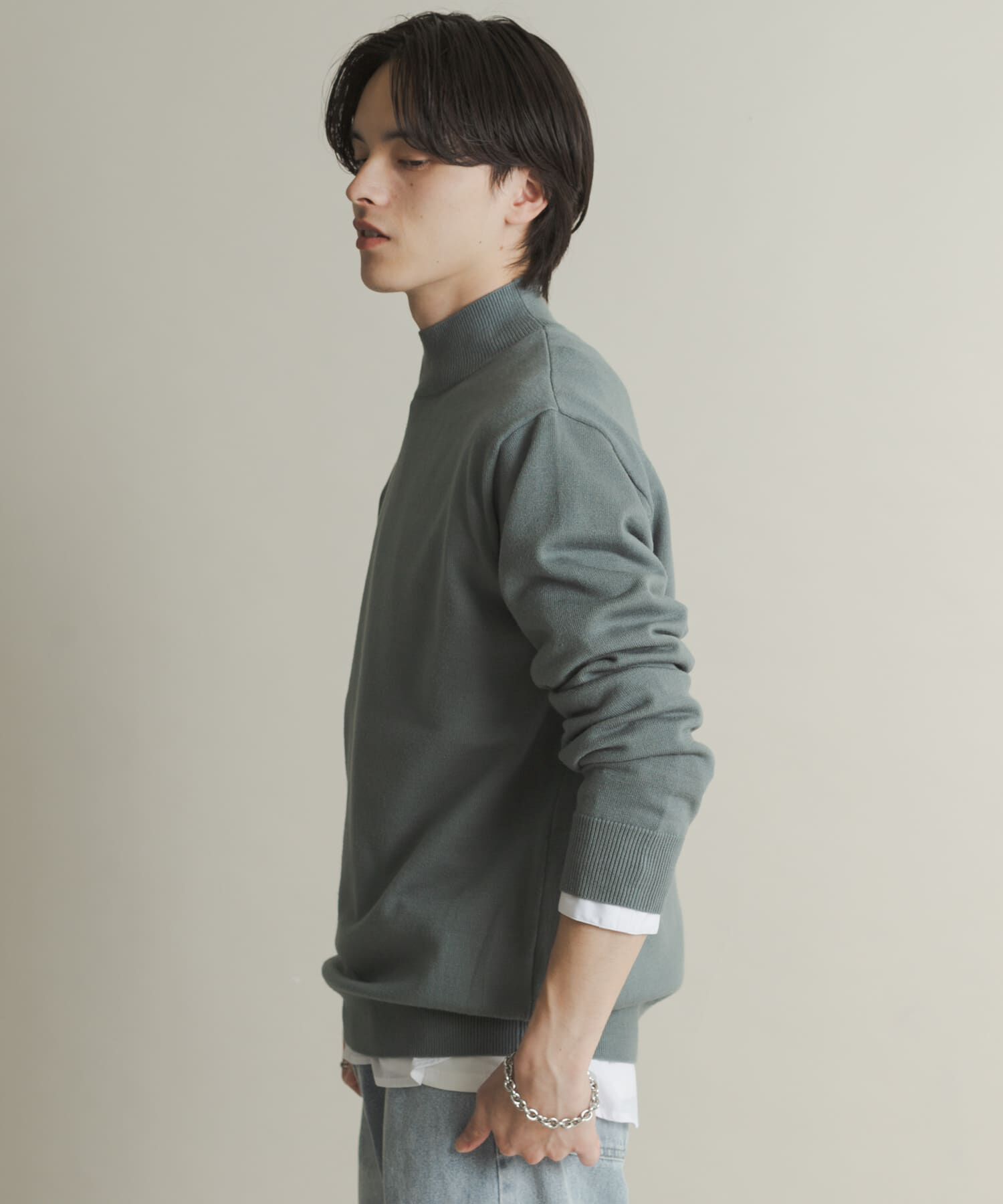 SENSE OF PLACE by URBAN RESEARCH「『一部WEB限定カラー』『洗濯可/毛玉防止』ストレッチモックネックニット」|ニット・セーター|