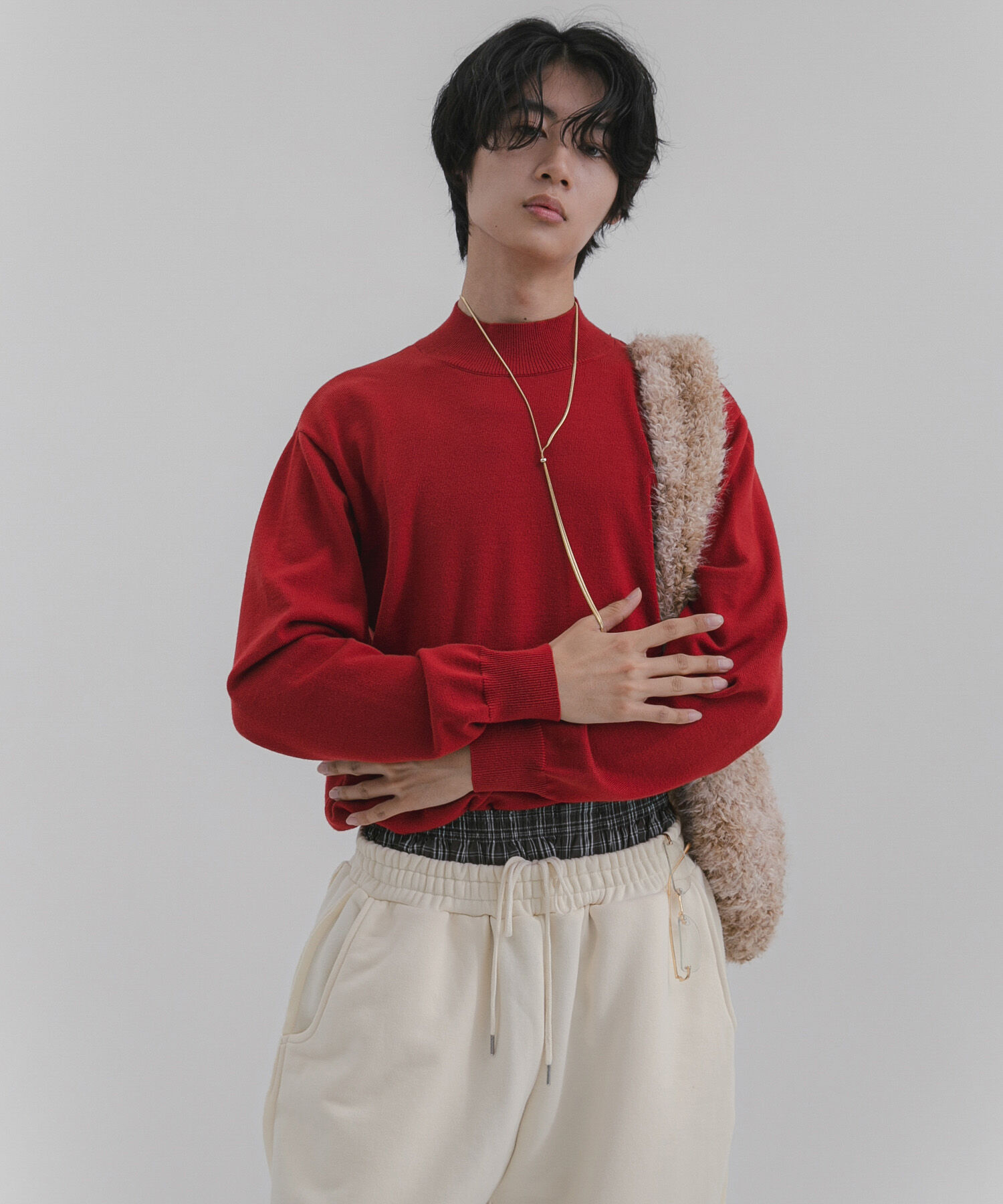 SENSE OF PLACE by URBAN RESEARCH「『一部WEB限定カラー』『洗濯可/毛玉防止』ストレッチモックネックニット」|ニット・セーター|