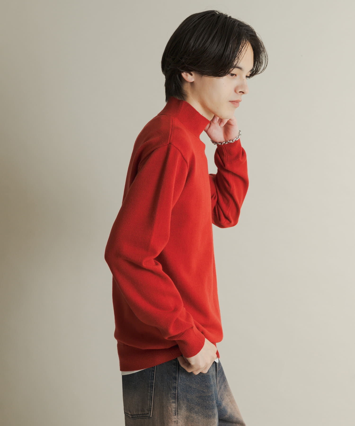 SENSE OF PLACE by URBAN RESEARCH「『一部WEB限定カラー』『洗濯可/毛玉防止』ストレッチモックネックニット」|ニット・セーター|