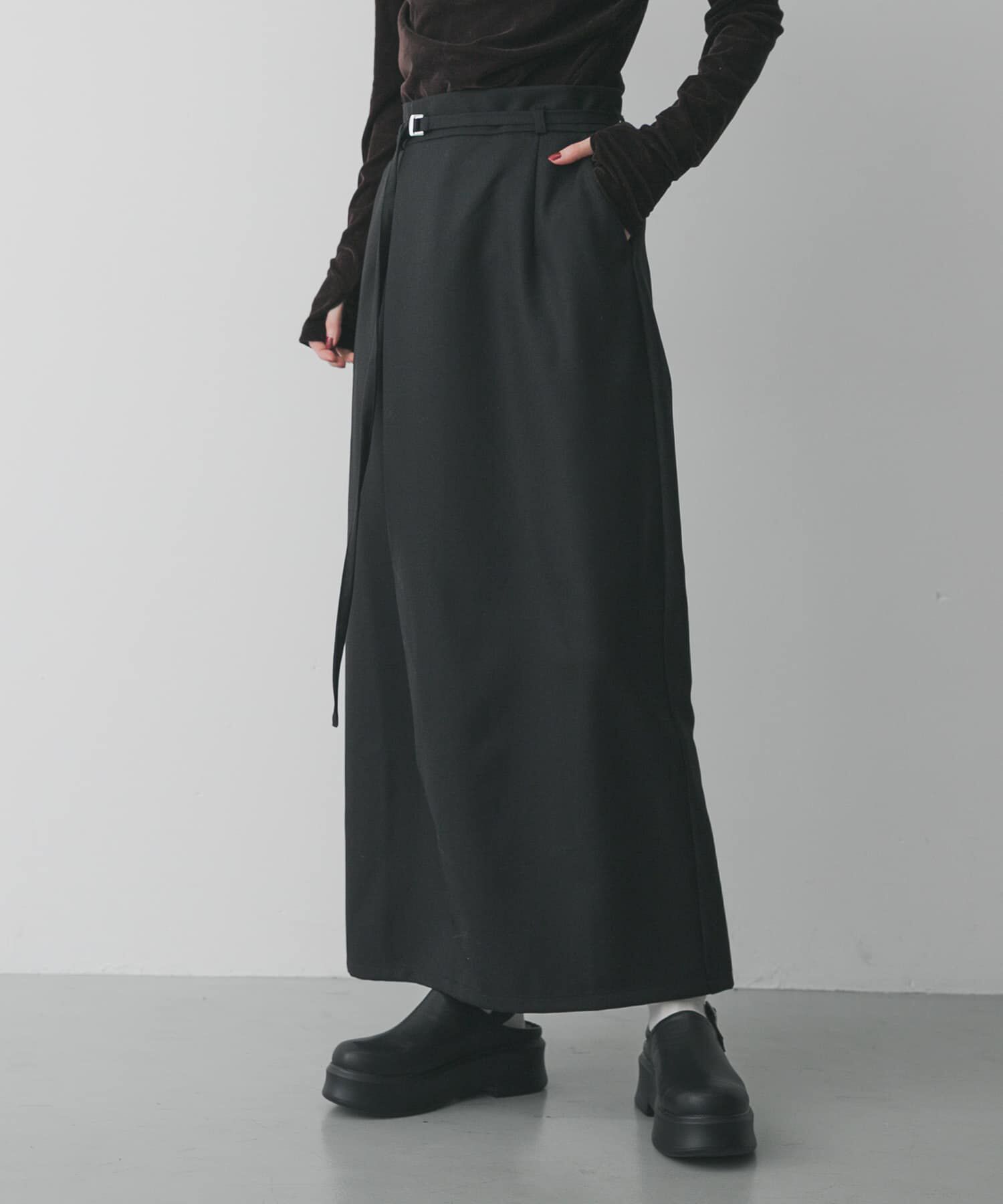 SENSE OF PLACE by URBAN RESEARCH「ベルトデザインペンシルスカート」|スカート|ブラック
