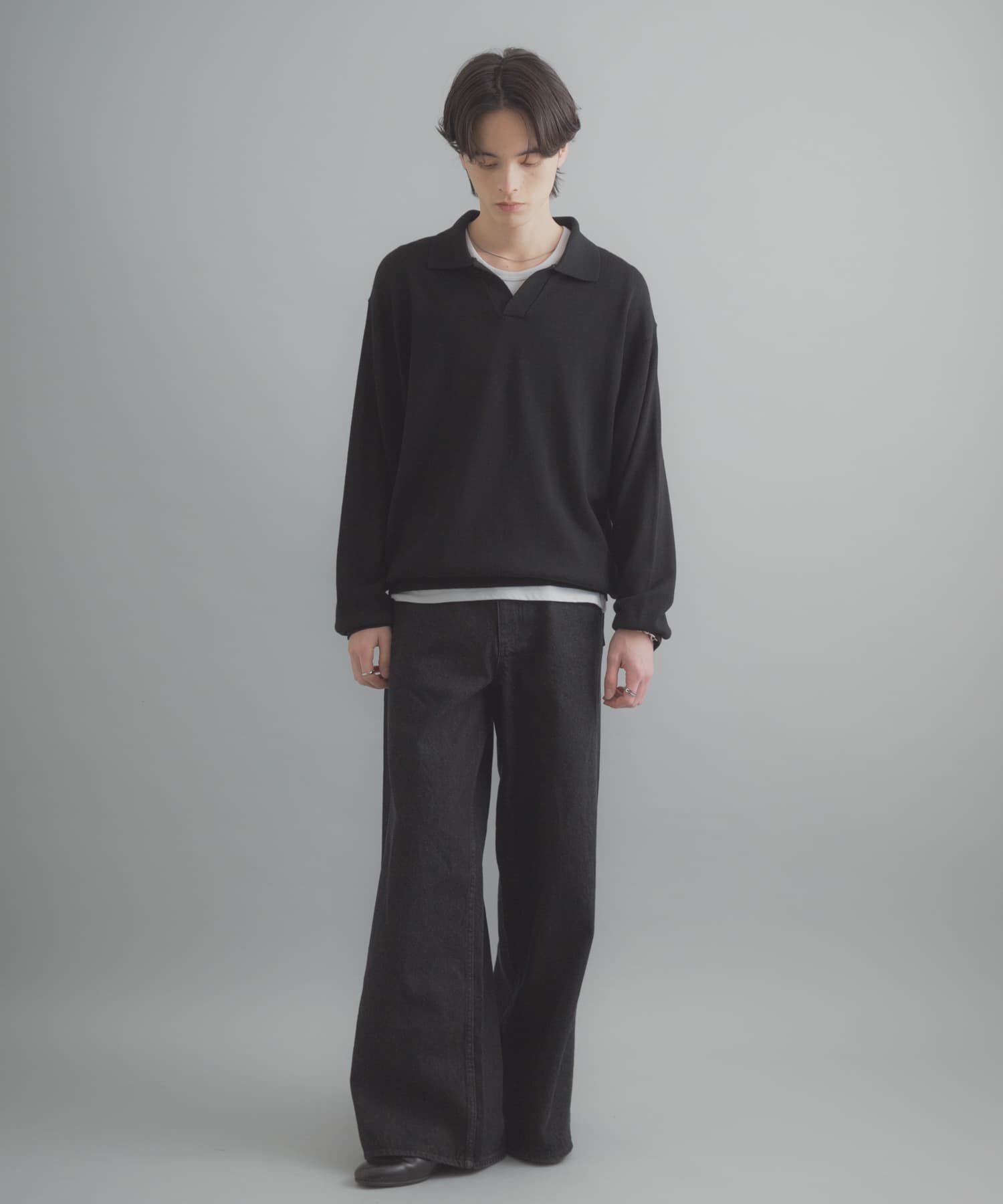 SENSE OF PLACE by URBAN RESEARCH「『洗濯可』スキッパーロングスリーブニット」|ニット・セーター|