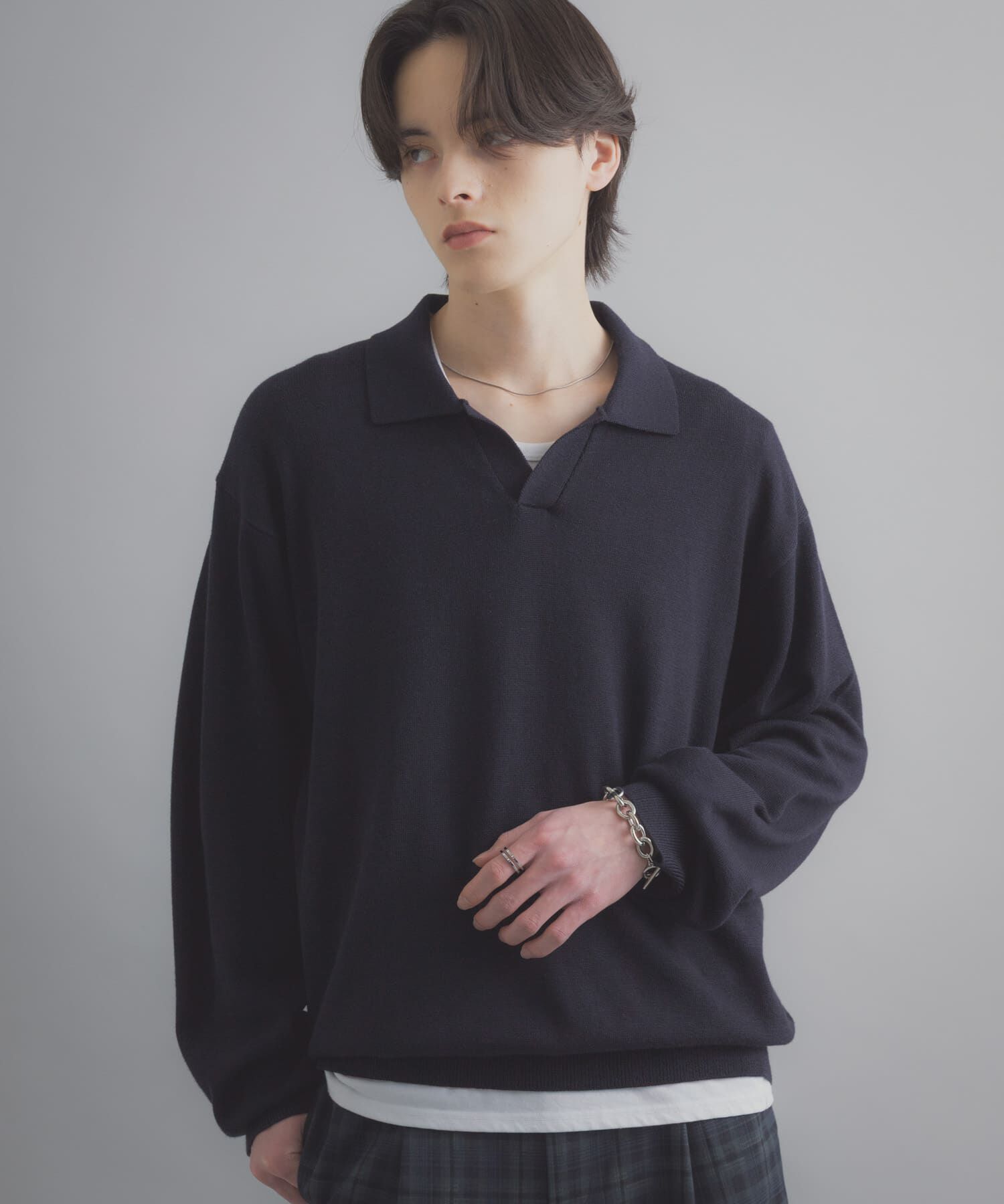 SENSE OF PLACE by URBAN RESEARCH「『洗濯可』スキッパーロングスリーブニット」|ニット・セーター|