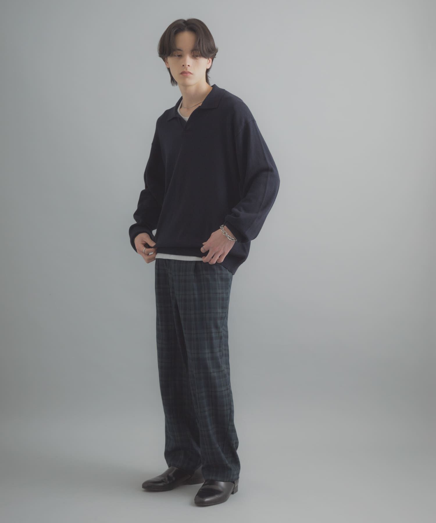 SENSE OF PLACE by URBAN RESEARCH「『洗濯可』スキッパーロングスリーブニット」|ニット・セーター|