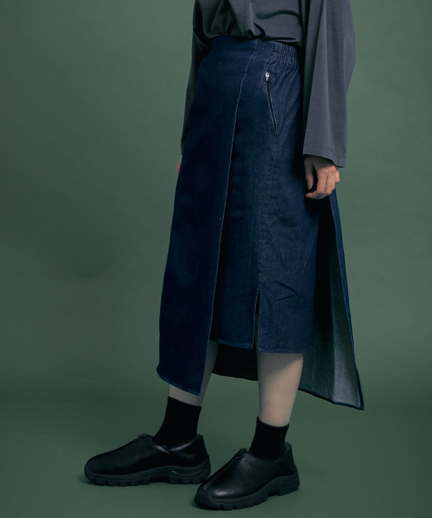 SENSE OF PLACE by URBAN RESEARCH「Uiscel　撥水デニムラップスカート」|スカート|