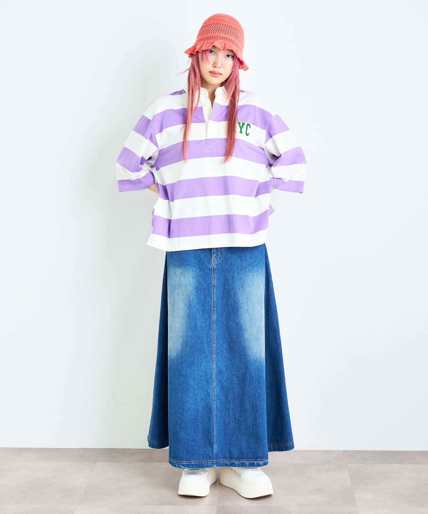 SENSE OF PLACE by URBAN RESEARCH「ANNA SUI NYC　オーバードレープデニムロングスカート」|スカート|