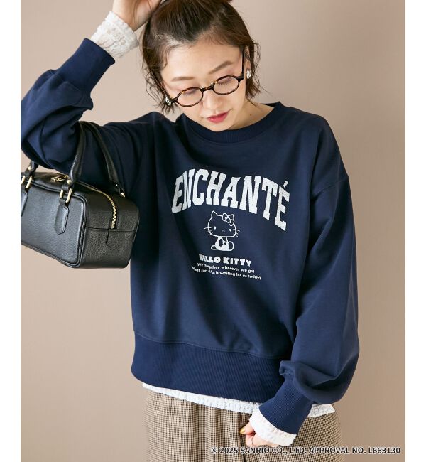  「【HELLO KITTY】カレッジロゴスウェット」|スウェット・ジャージ|ネイビー