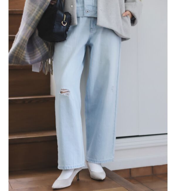  「クラッシュデニムパンツ」|デニム|