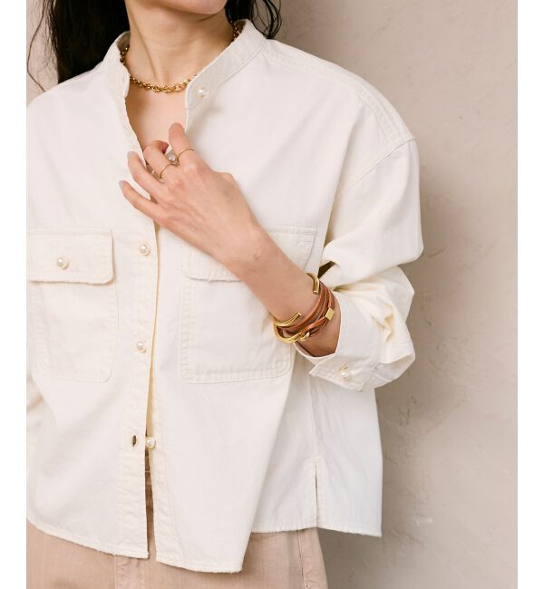  「スタンドネックパールボタンシャツ」|シャツ・ブラウス|オフ