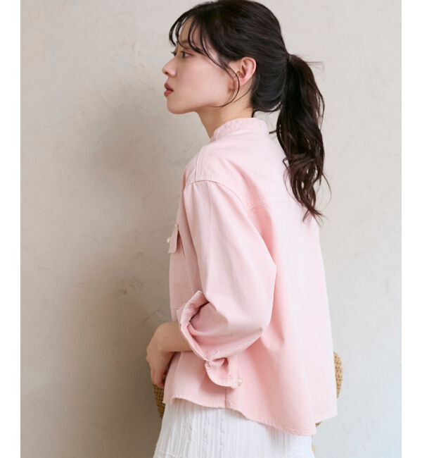  「スタンドネックパールボタンシャツ」|シャツ・ブラウス|