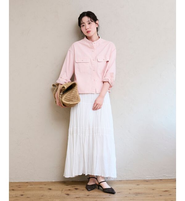  「スタンドネックパールボタンシャツ」|シャツ・ブラウス|