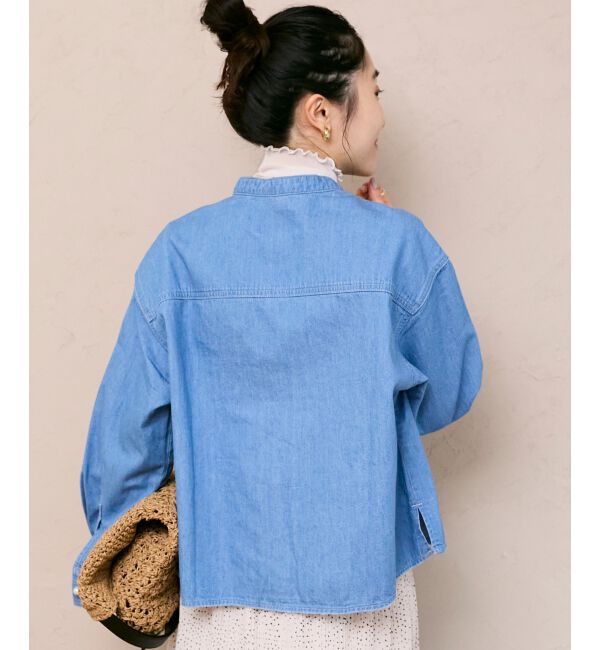  「スタンドネックパールボタンシャツ」|シャツ・ブラウス|