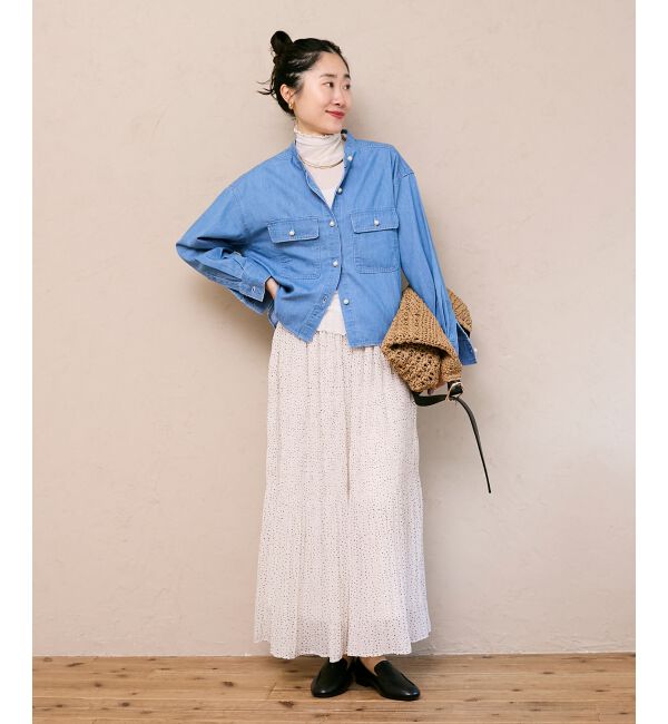  「スタンドネックパールボタンシャツ」|シャツ・ブラウス|