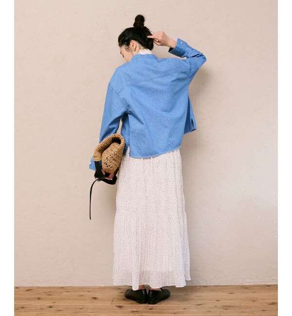  「スタンドネックパールボタンシャツ」|シャツ・ブラウス|