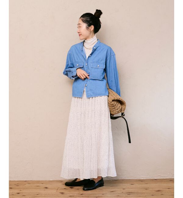  「スタンドネックパールボタンシャツ」|シャツ・ブラウス|