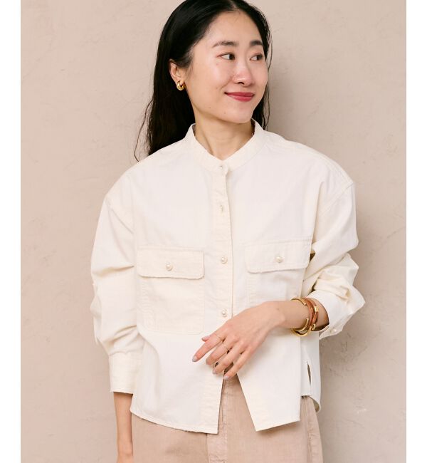  「スタンドネックパールボタンシャツ」|シャツ・ブラウス|
