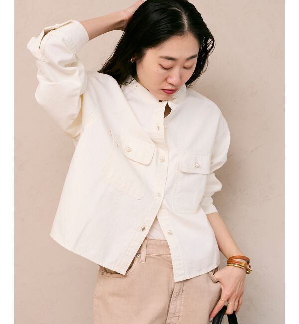 「スタンドネックパールボタンシャツ」|シャツ・ブラウス|