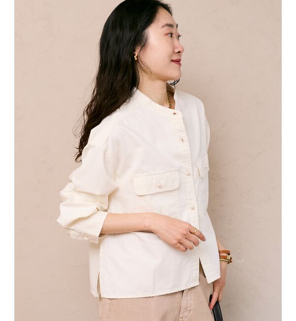  「スタンドネックパールボタンシャツ」|シャツ・ブラウス|