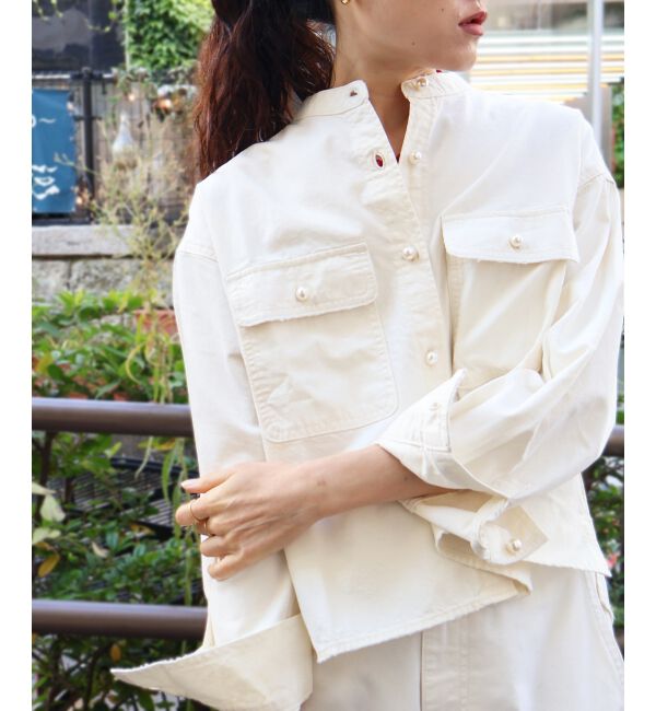  「スタンドネックパールボタンシャツ」|シャツ・ブラウス|