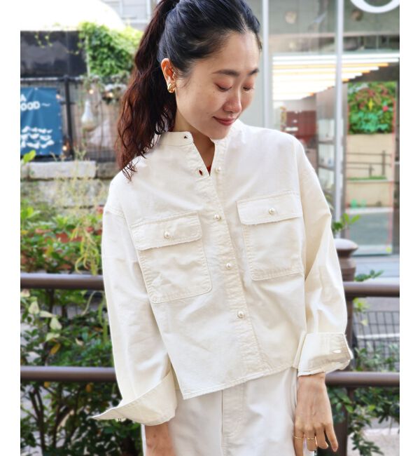 「スタンドネックパールボタンシャツ」|シャツ・ブラウス|