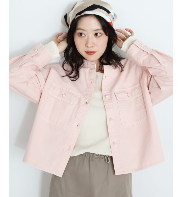  「スタンドネックパールボタンシャツ」|シャツ・ブラウス|