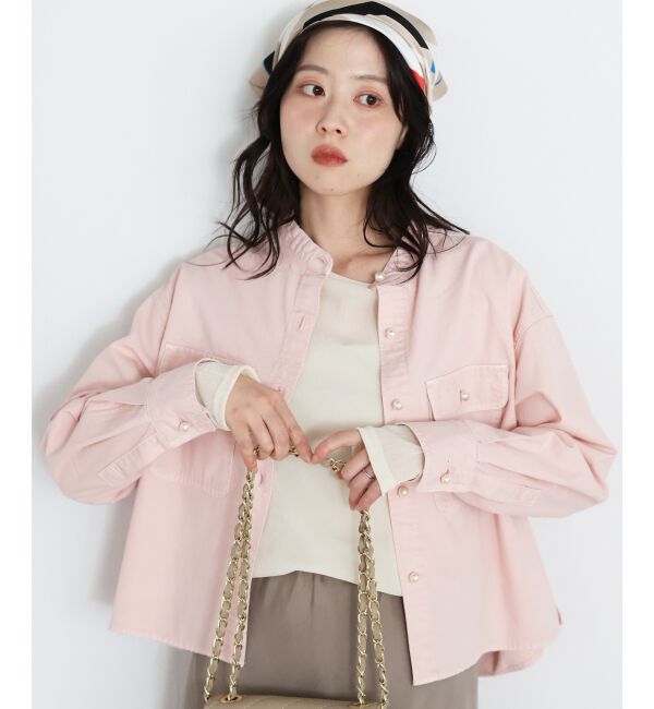  「スタンドネックパールボタンシャツ」|シャツ・ブラウス|