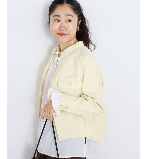  「スタンドネックパールボタンシャツ」|シャツ・ブラウス|