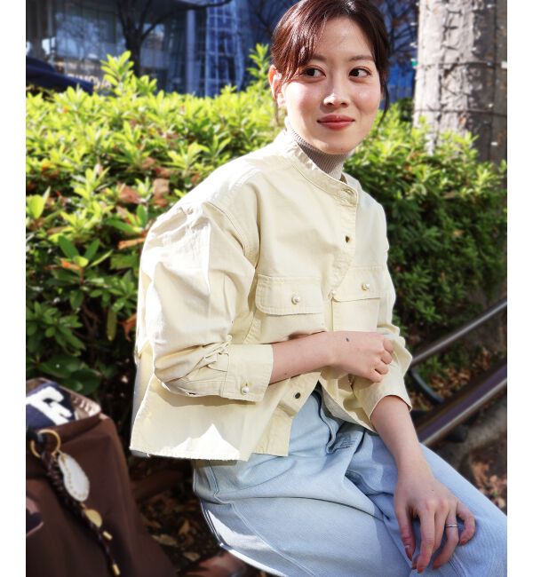  「スタンドネックパールボタンシャツ」|シャツ・ブラウス|