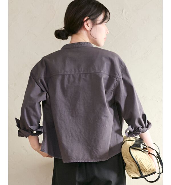  「スタンドネックパールボタンシャツ」|シャツ・ブラウス|