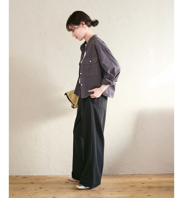  「スタンドネックパールボタンシャツ」|シャツ・ブラウス|