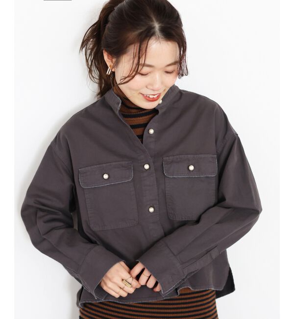  「スタンドネックパールボタンシャツ」|シャツ・ブラウス|