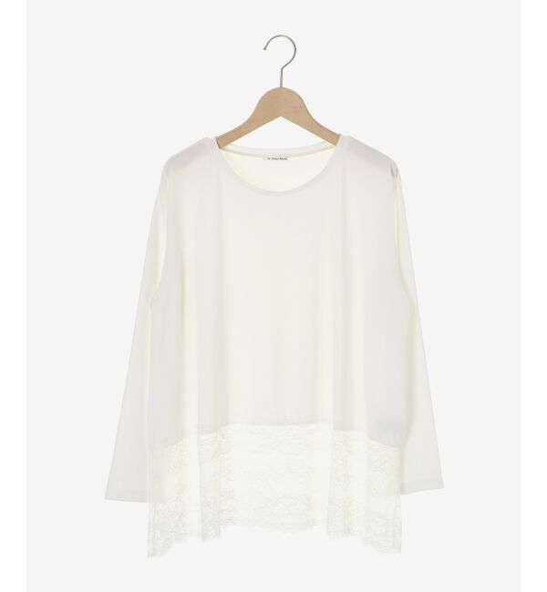  「裾レースコンビカットソー」|Tシャツ・カットソー|オフ