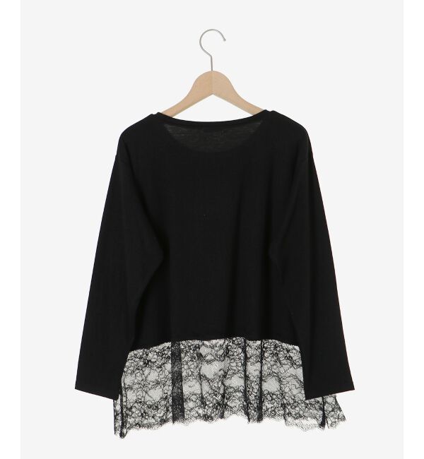  「裾レースコンビカットソー」|Tシャツ・カットソー|