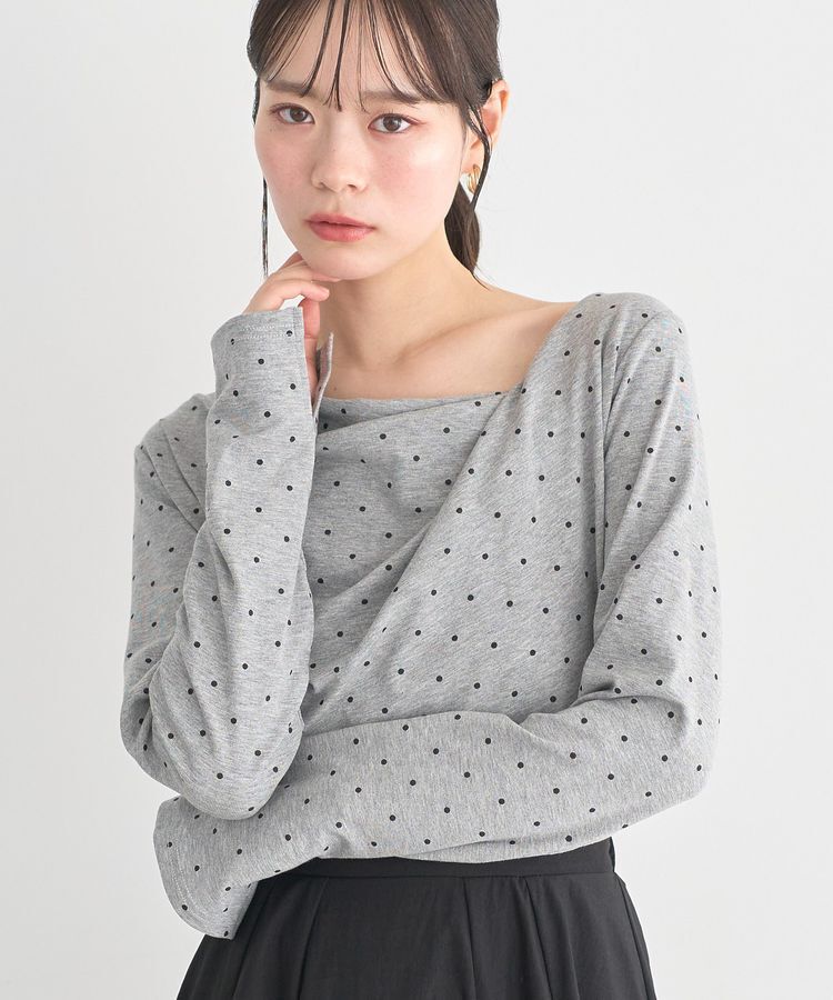 earth music&ecology「アソートドレーププルオーバー」|Tシャツ・カットソー|Dot Gray