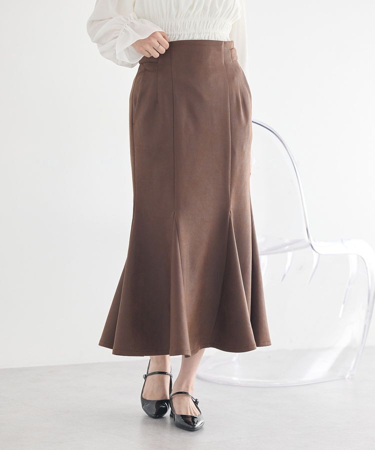 earth music&ecology「フェイクレザーマーメイドスカート」|フレア|