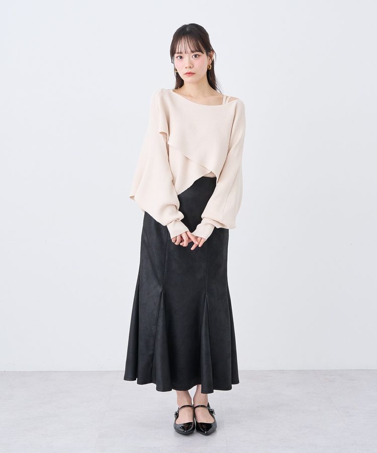 earth music&ecology「フェイクレザーマーメイドスカート」|フレア|