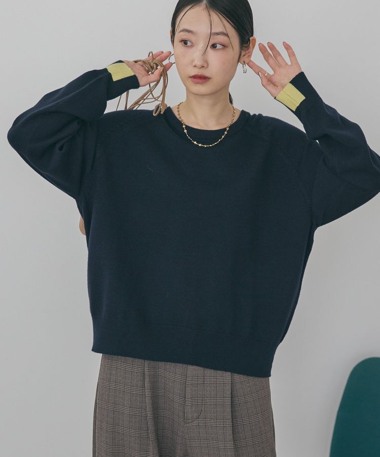 AMERICAN HOLIC「バイパチラグランニットプルオーバー＜静電気軽減＞」|ニット・セーター|Navy