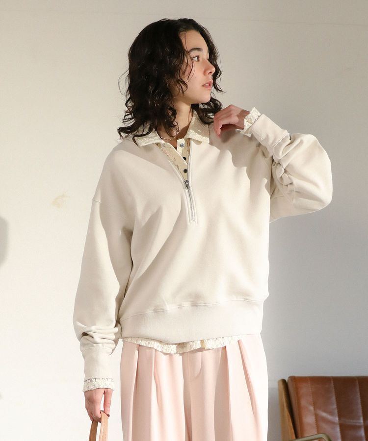 Green Parks「衿付きレースカットプルオーバー」|Tシャツ・カットソー|