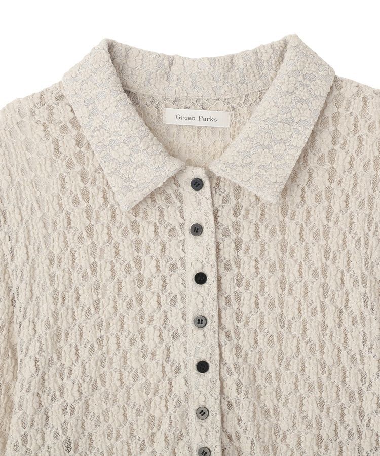 Green Parks「衿付きレースカットプルオーバー」|Tシャツ・カットソー|