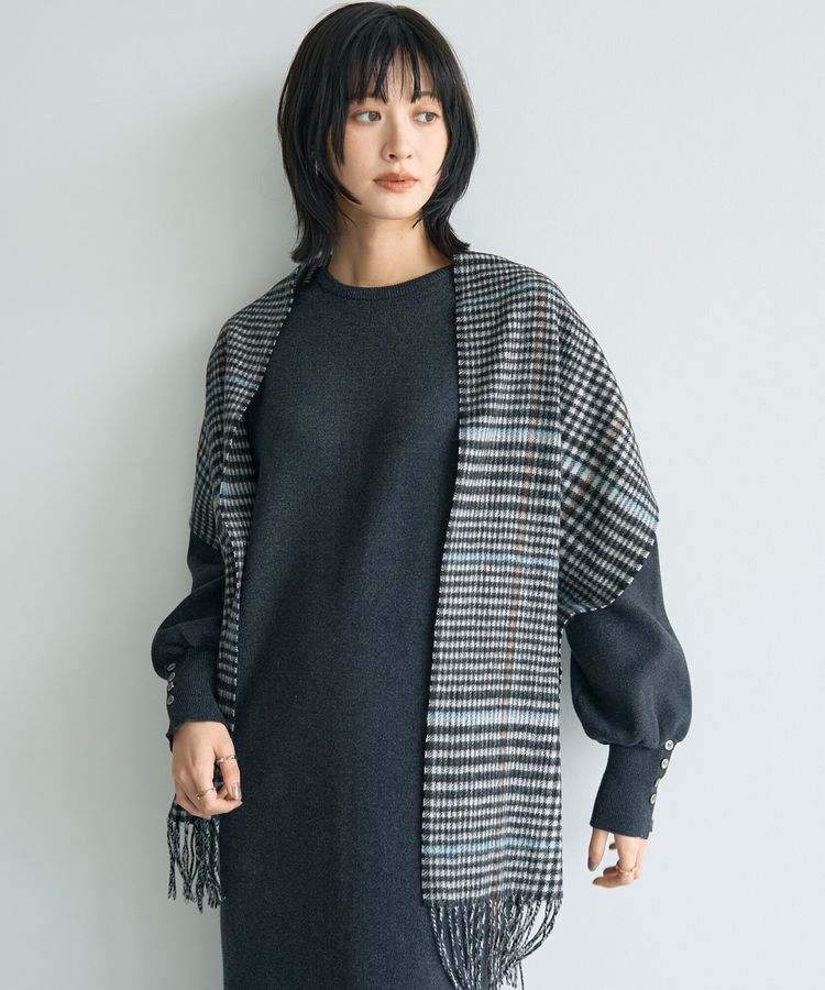 YECCA VECCA「ウール混チェック柄マフラー」|マフラー|