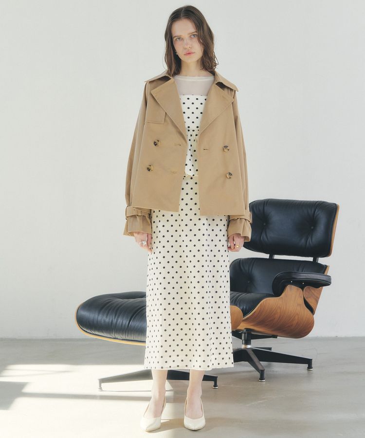 YECCA VECCA「レースMIXショートトレンチコート」|トレンチコート|