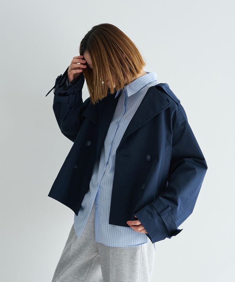 YECCA VECCA「レースMIXショートトレンチコート」|トレンチコート|