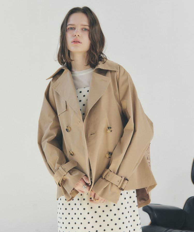 YECCA VECCA「レースMIXショートトレンチコート」|トレンチコート|