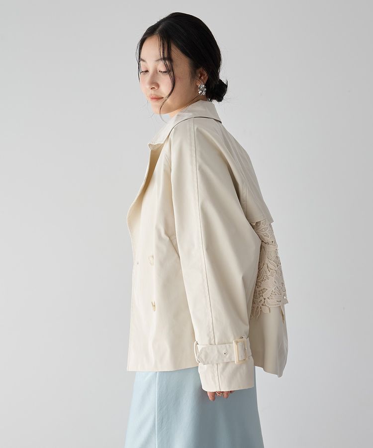 YECCA VECCA「レースMIXショートトレンチコート」|トレンチコート|