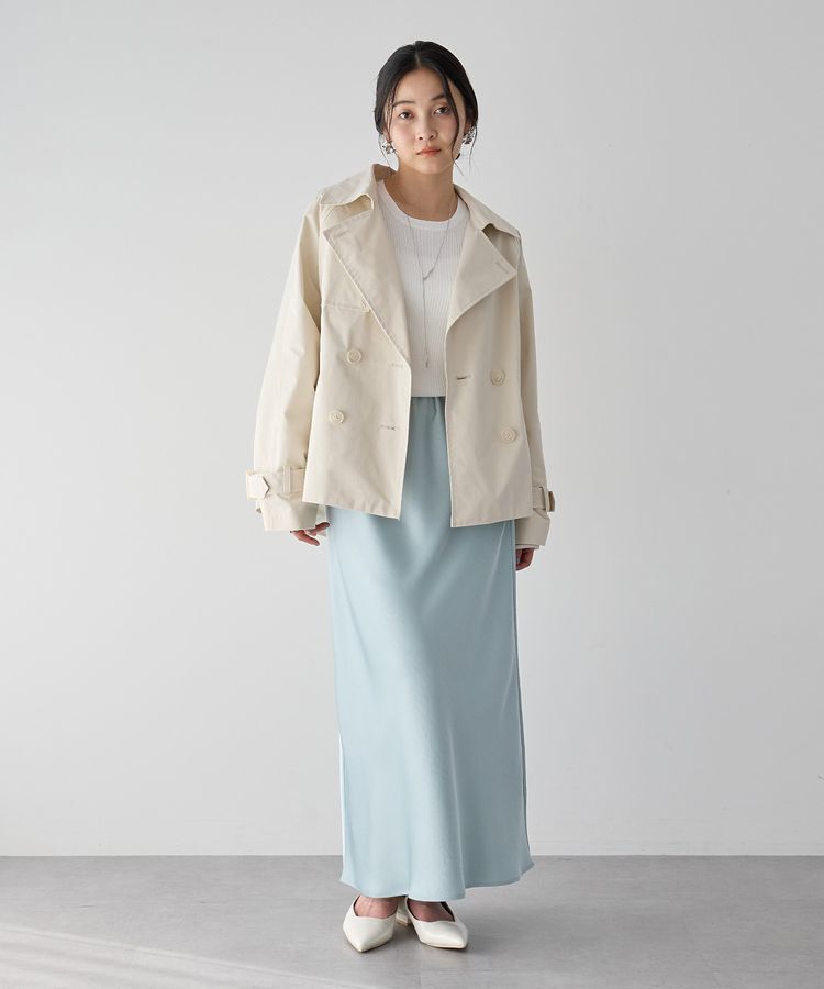 YECCA VECCA「レースMIXショートトレンチコート」|トレンチコート|